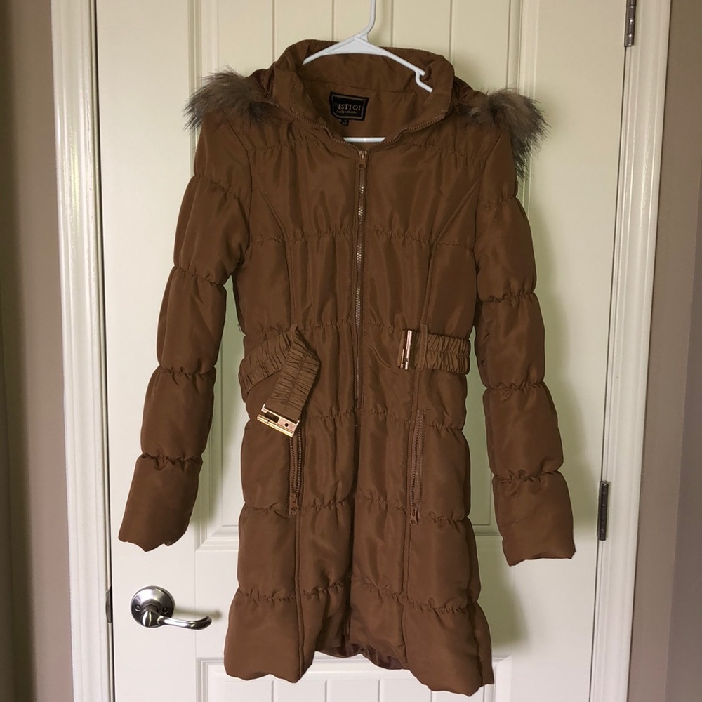 Long winter puffer coat